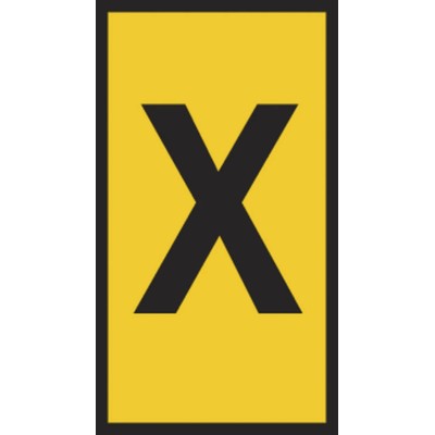 HellermannTyton Slide-On Cable Marker, Black, Pre-Printed "X", Yellow PVC, Cable Diameter 1.8–6.3 mm, Flame HODS85