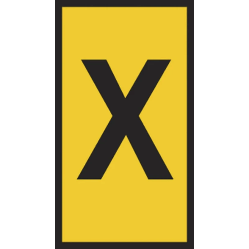 HellermannTyton Slide-On Cable Marker, Black, Pre-Printed "X", Yellow PVC, Cable Diameter 1.8–6.3 mm, Flame HODS85