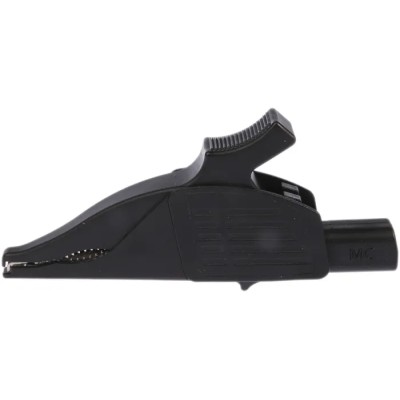 Staubli Black Crocodile Clip with Brass Contact, Insulated, 32A Current, 39.5mm Jaw Opening 66.9575-21