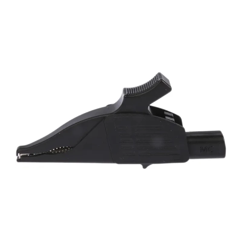 Staubli Black Crocodile Clip with Brass Contact, Insulated, 32A Current, 39.5mm Jaw Opening 66.9575-21