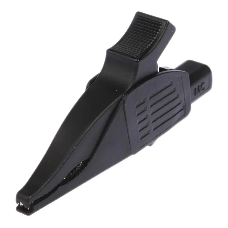 Staubli Black Crocodile Clip with Brass Contact, Insulated, 32A Current, 39.5mm Jaw Opening 66.9575-21