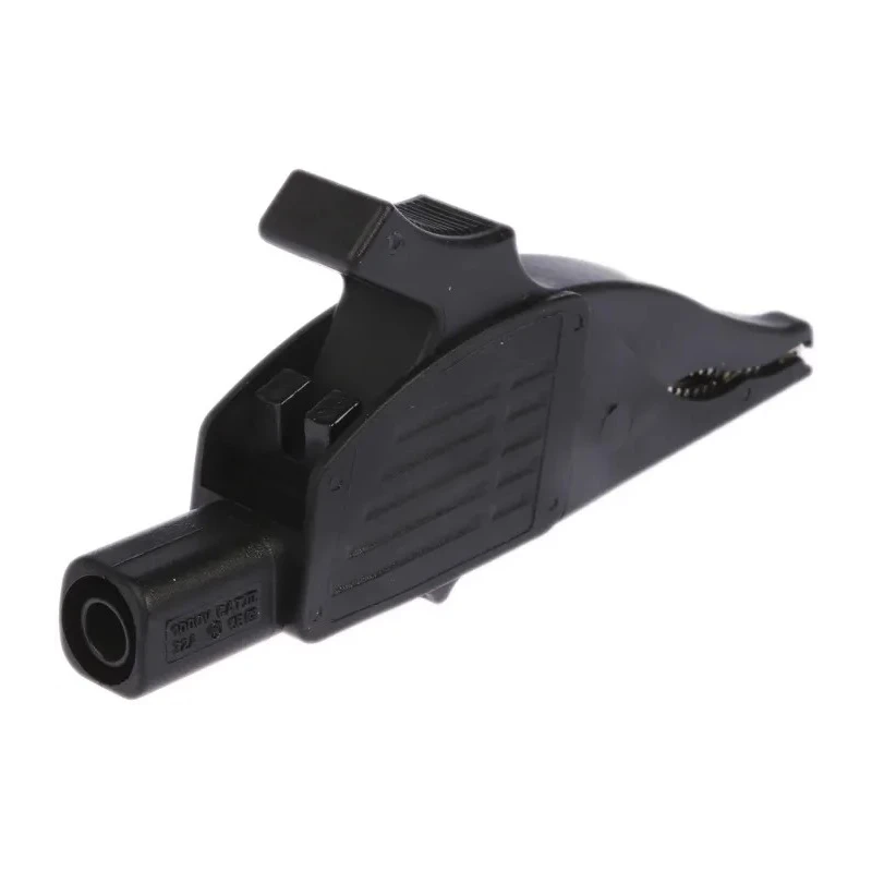 Staubli Black Crocodile Clip with Brass Contact, Insulated, 32A Current, 39.5mm Jaw Opening 66.9575-21