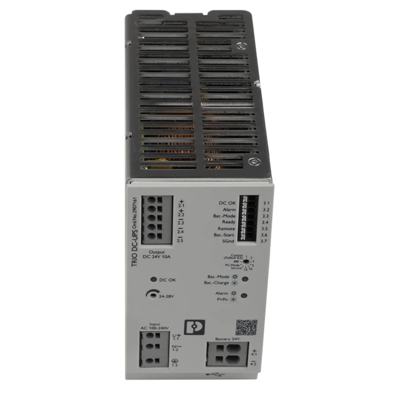 Phoenix Contact Uninterruptible Power Supply 240W 24V DC Output 10A Current DIN Rail Mount 2907161