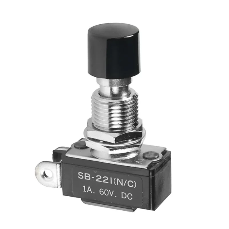 NKK Switches SB Series Push Button Switch, On-Off, Panel Mount, 12.5 mm Cutout, SPST, 125 V AC SB221NC