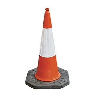 JSP Traffic Cone 1 m Height UV-Stabilised LDPE Orange Top Composite Base Reflective Sleeve JBE079-240-600