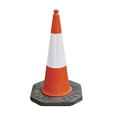 JSP Traffic Cone 1 m Height UV-Stabilised LDPE Orange Top Composite Base Reflective Sleeve JBE079-240-600
