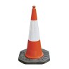 JSP Traffic Cone 1 m Height UV-Stabilised LDPE Orange Top Composite Base Reflective Sleeve JBE079-240-600