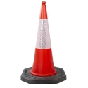 JSP Traffic Cone 1 m Height UV-Stabilised LDPE Orange Top Composite Base Reflective Sleeve JBE079-240-600