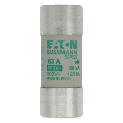 Eaton 63A AM Ceramic Cartridge Fuse 22 x 58 mm 690V AC C22M63