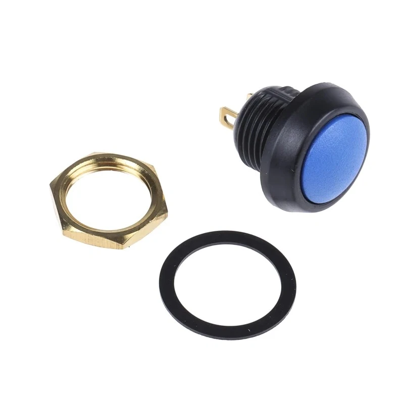 ITW Switches Miniature Momentary Push Button Switch Panel Mount SPST, Blue Actuator, Clear LED, IP67, 125V AC 59-516