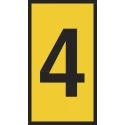 HellermannTyton Pre-Printed Snap-On Cable Marker, Yellow Marker Colour, Black Legend "4", 0.8-2.2 mm Cable Diameter WIC0