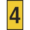HellermannTyton Pre-Printed Snap-On Cable Marker, Yellow Marker Colour, Black Legend "4", 0.8-2.2 mm Cable Diameter WIC0
