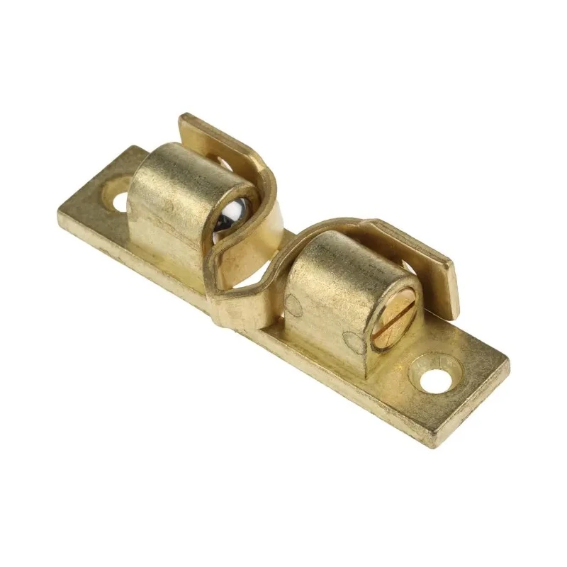 Pinet Brass Die Cast Zinc Double Ball Catch with Brass Finish 57mm Hole Distance 16A3471