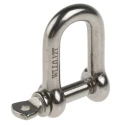 RS PRO Stainless Steel D-Shackle with Screw Pin, 120 kg Safe Working Load, 5 mm Diameter, 10 mm Jaw Width 183-5914