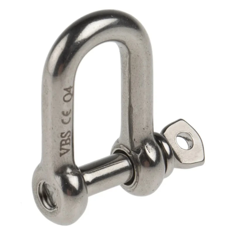 RS PRO Stainless Steel D-Shackle with Screw Pin, 120 kg Safe Working Load, 5 mm Diameter, 10 mm Jaw Width 183-5914