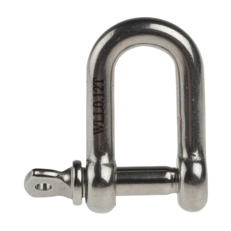 RS PRO Stainless Steel D-Shackle with Screw Pin, 120 kg Safe Working Load, 5 mm Diameter, 10 mm Jaw Width 183-5914