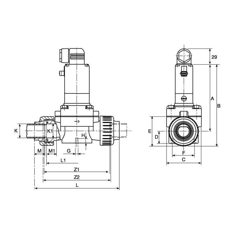 Burkert Series 0142 2 Port NC Solenoid Valve 24V dc, Orifice Diameter 15mm, PVC Body, Model 041980