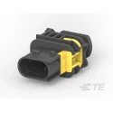 TE Connectivity HDSCS Automotive Connector Female Black Plug-in 2 Way Crimp Termination 1-1703839-1