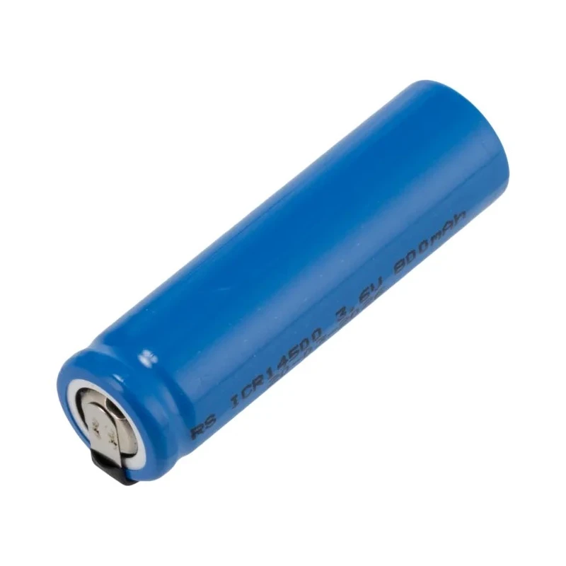 RS PRO Lithium-ion Rechargeable Battery 3.7 V 820 mAh 14.5 mm Diameter 50.5 mm Height 183-4301