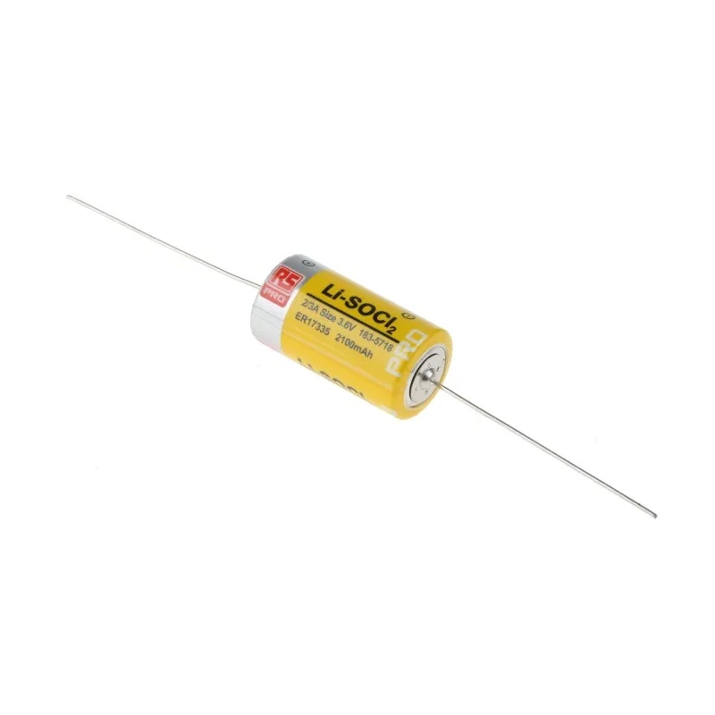 RS PRO Lithium Thionyl Chloride Battery 3.6 V 2/3 A, 2.1 Ah Capacity, 17 mm Diameter 183-5718