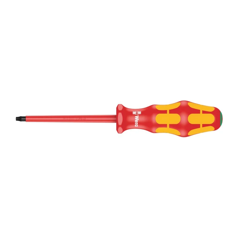 Wera Insulated Screwdriver with T25 Tip, 100 mm Blade, Bi-Material Handle, VDE/1000V Approved, 205 mm Overall 05006176001