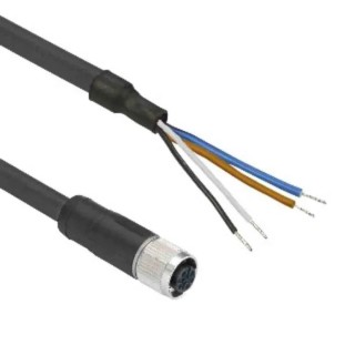 Telemecanique Sensors Female 4 Way Straight to Female 4 Way Unterminated Sensor Actuator Cable 5m XZCP1169L5