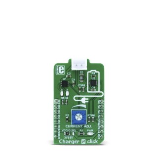 MikroElektronika Development Kit Charger 2 Click Board Battery Charger for STBC08, STC3100 Optimal and Reliable MIKROE-3049