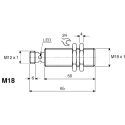 Baumer Threaded Barrel Inductive Proximity Sensor M18 x 1 PNP 36 V DC 200 mA 8 mm Detection NBB8-18GM50-E2-V1