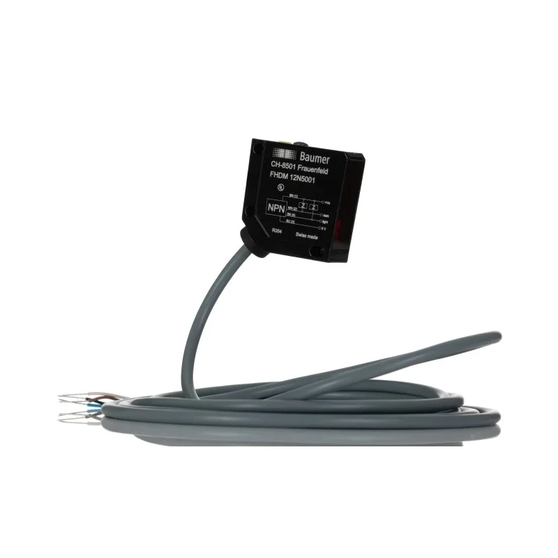 Baumer Diffuse Photoelectric Sensor, Block Sensor, Detection Range 15 mm to 300 mm, NPN Output, IP67, 30V DC FHDM 12N5001