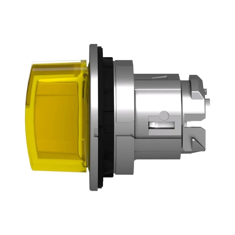 Schneider Electric ZB4 Series 3 Position Illuminated Selector Switch Head, 30 mm Cutout, Yellow Handle, IP67 IP69 ZB4FK1783