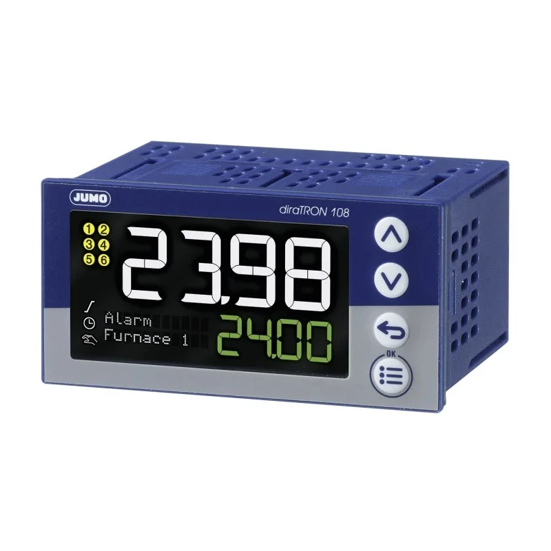 Jumo diraTRON Panel Mount PID Temperature Controller 3 Input 3 Output 2 Relay 30V ac/dc 702113/8-0000-25/000