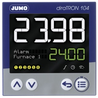 Jumo diraTRON Panel Mount PID Temperature Controller 3 Input, 3 Output, 2 Relay, 240V ac 702114/8-0300-23/000