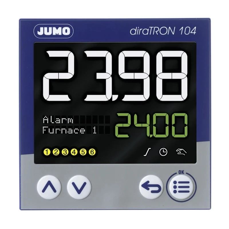 Jumo diraTRON Panel Mount PID Temperature Controller 3 Input, 3 Output, 2 Relay, 240V ac 702114/8-0300-23/000