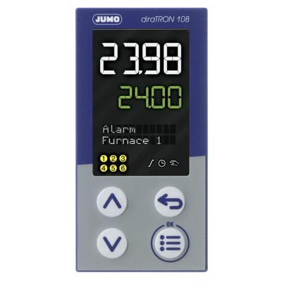 Jumo JUMO diraTRON Panel Mount PID Temperature Controller 3 Input 3 Output 2 Relay 240V AC 702112/8-0300-23/000