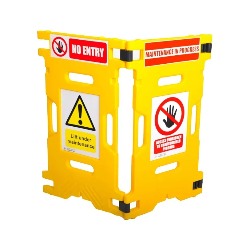 Addgards Yellow Safety Folding Barrier Polyethylene Plastic Pair 1.1m Height ELE1