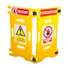 Addgards Yellow Safety Folding Barrier Polyethylene Plastic Pair 1.1m Height ELE1