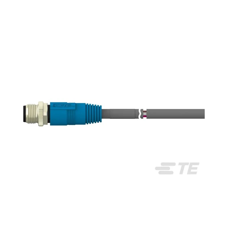 TE Connectivity Male 8 Way Straight to 8 Way Unterminated Sensor Actuator Cable, 500 mm T4161120008-001