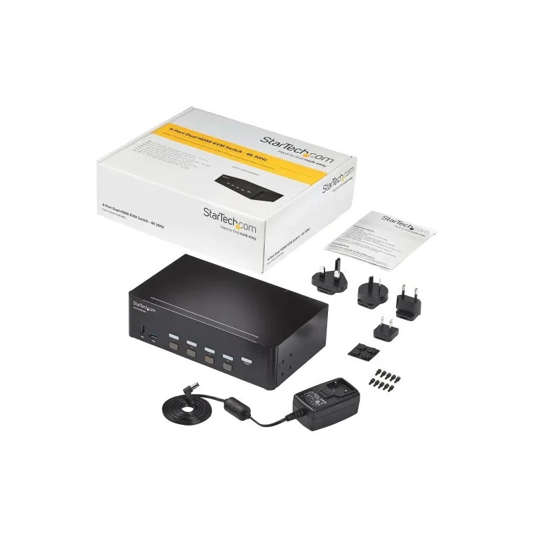 StarTech.com 4 Port HDMI KVM Switch Dual Display 3840 x 2160 Pixel 3.5 mm Stereo Audio USB SV431DHD4KU