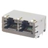 Molex 93826 Series RJ45 Connector Female Through Hole Shielded Right Angle 2 Port 8 Way