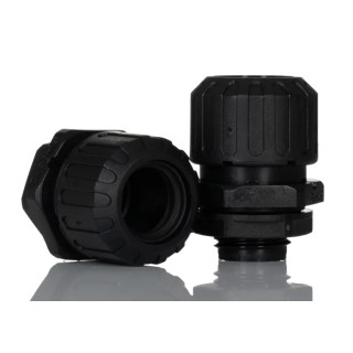 Adaptaflex Black Polyamide 66 Conduit Fitting 16 mm Nominal Size, M16 Thread, IP67 Rated PF16/M16/A/BL