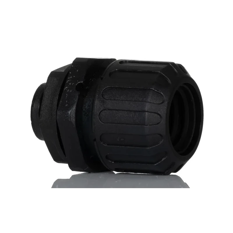 Adaptaflex Black Polyamide 66 Conduit Fitting 16 mm Nominal Size, M16 Thread, IP67 Rated PF16/M16/A/BL