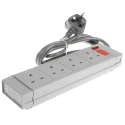 RS PRO 2 m 4 Socket Type G Extension Lead Power Strip 250V AC with Surge Protection 249-4536