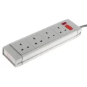 RS PRO 2 m 4 Socket Type G Extension Lead Power Strips, Surge and Noise Protected, 230V AC 13A 249-4564