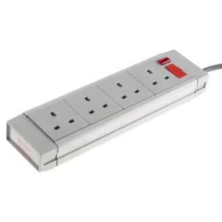 RS PRO 2 m 4 Socket Type G Extension Lead Power Strips, Surge and Noise Protected, 230V AC 13A 249-4564