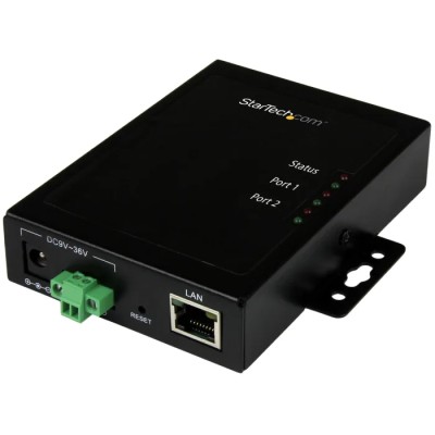 StarTech.com Serial Device Server 2 Ports, 460.8 kbps Baud Rate, 12 V DC, Industrial Metal Housing NETRS2322P