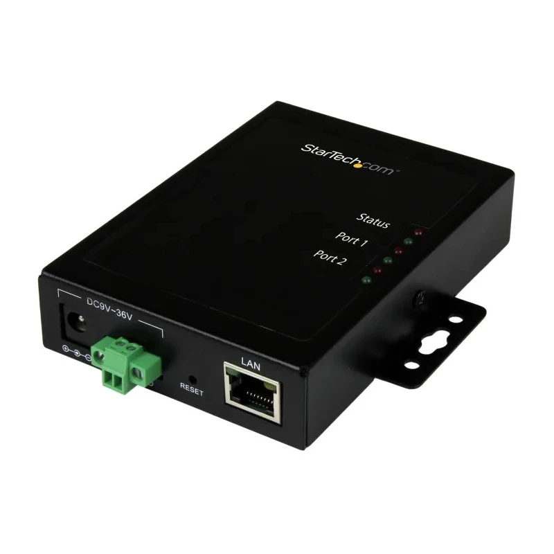 StarTech.com Serial Device Server 2 Ports, 460.8 kbps Baud Rate, 12 V DC, Industrial Metal Housing NETRS2322P
