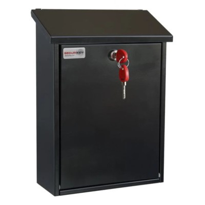 Securikey Black Mailbox Galvanised Steel 365 mm Height x 270 mm Width x 110 mm Depth BSPB-TOP270-RK
