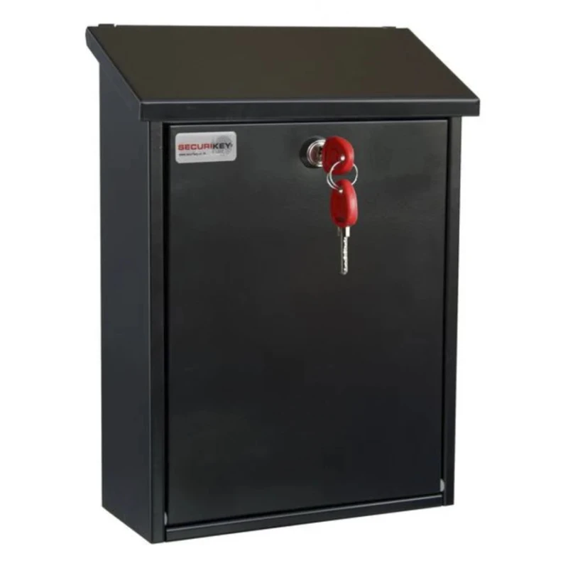 Securikey Black Mailbox Galvanised Steel 365 mm Height x 270 mm Width x 110 mm Depth BSPB-TOP270-RK