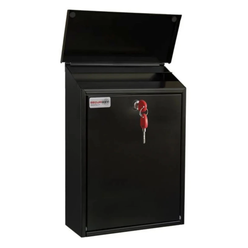 Securikey Black Mailbox Galvanised Steel 365 mm Height x 270 mm Width x 110 mm Depth BSPB-TOP270-RK