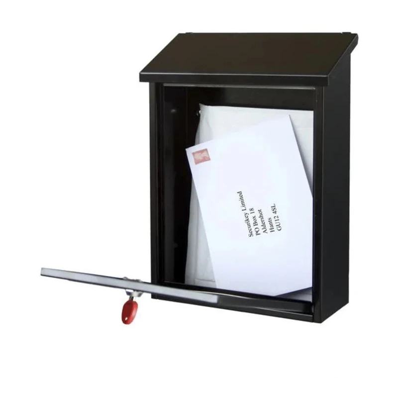Securikey Black Mailbox Galvanised Steel 365 mm Height x 270 mm Width x 110 mm Depth BSPB-TOP270-RK